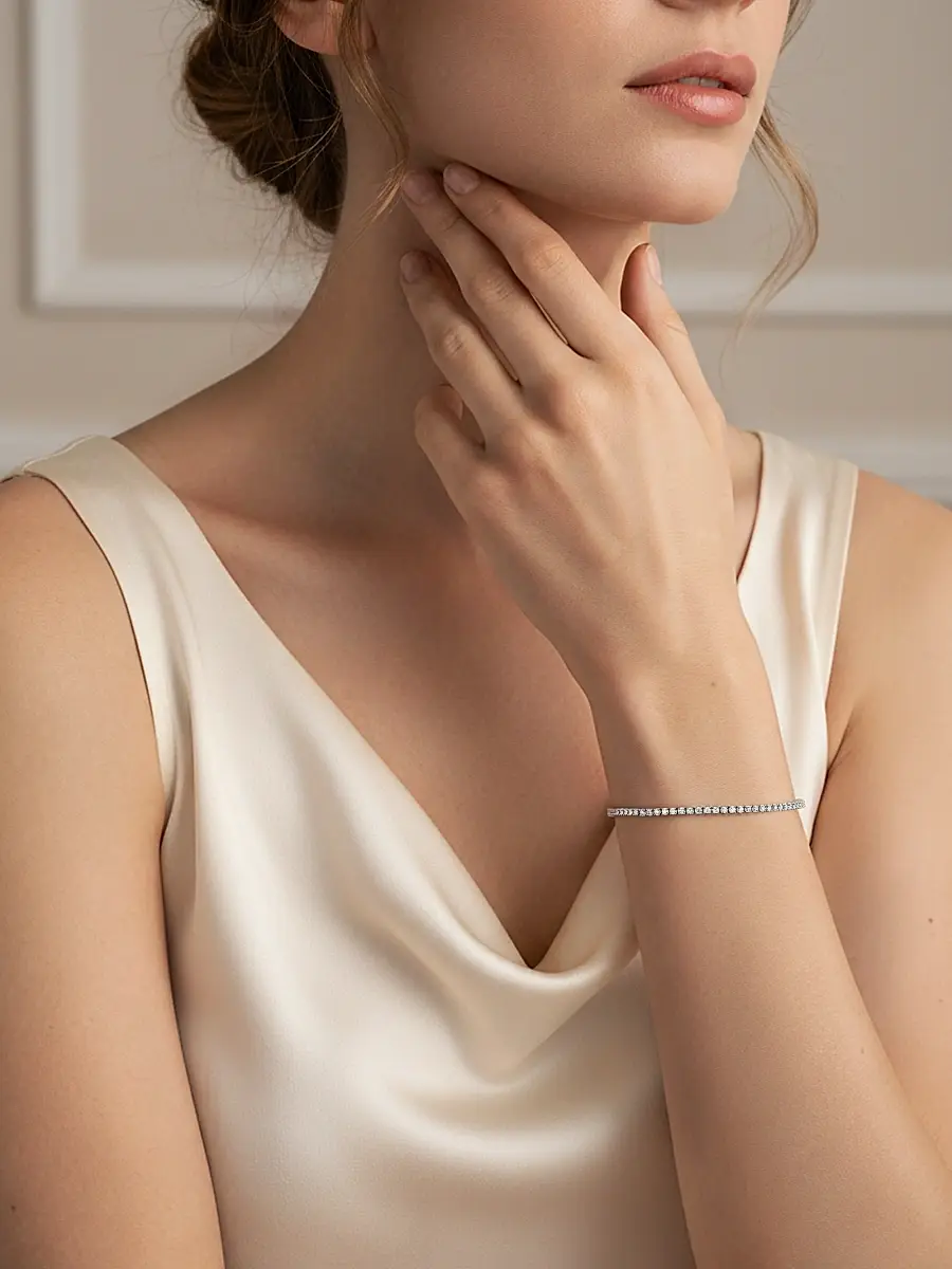 Saks Fifth Avenue Diamonds Women's 18K White Gold & 2.11 TCW Diamond Bracelet - White Gold | Thumbnail 2