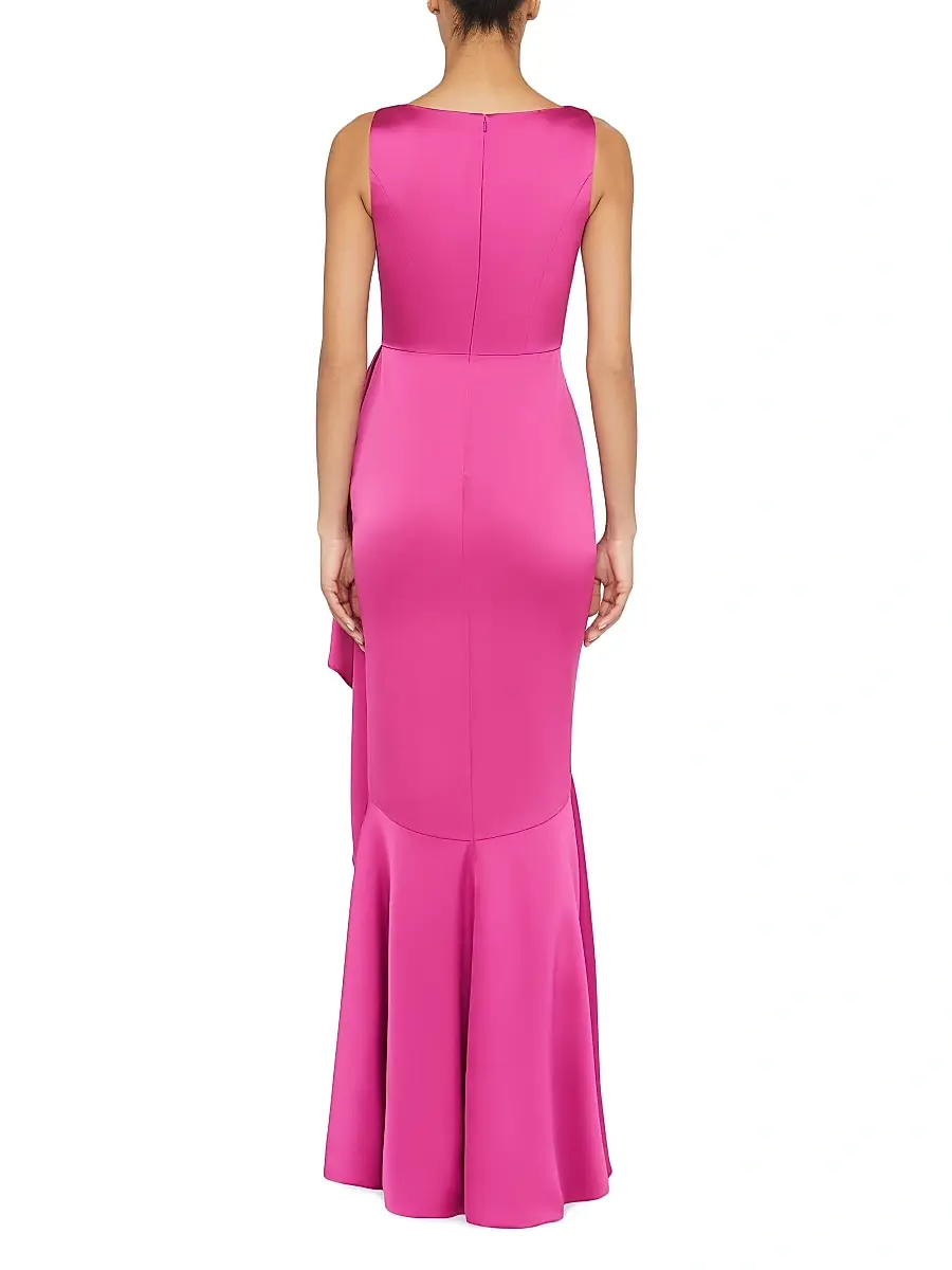 THEIA Women's Harper Satin Draped Gown | Thumbnail 5 THEIA Women's Harper Satin Draped Gown | Thumbnail 5