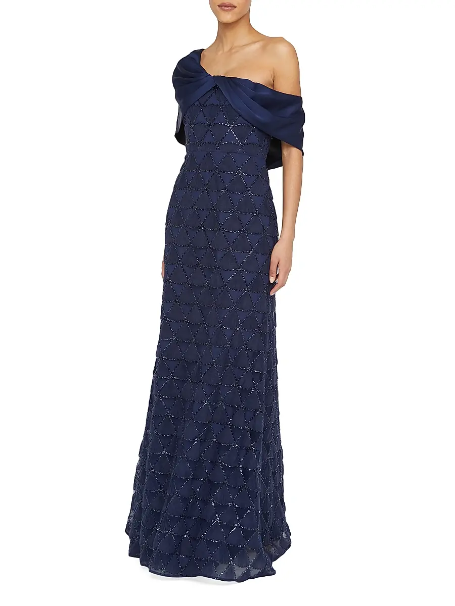 THEIA Women's Anabella Textured Tulle Gown | Thumbnail 4 THEIA Women's Anabella Textured Tulle Gown | Thumbnail 4