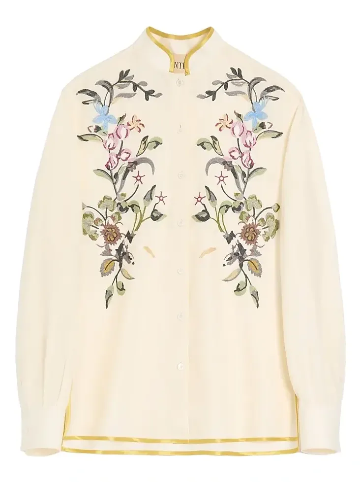Women's Embroidered Linen Shirt Women's Embroidered Linen Shirt