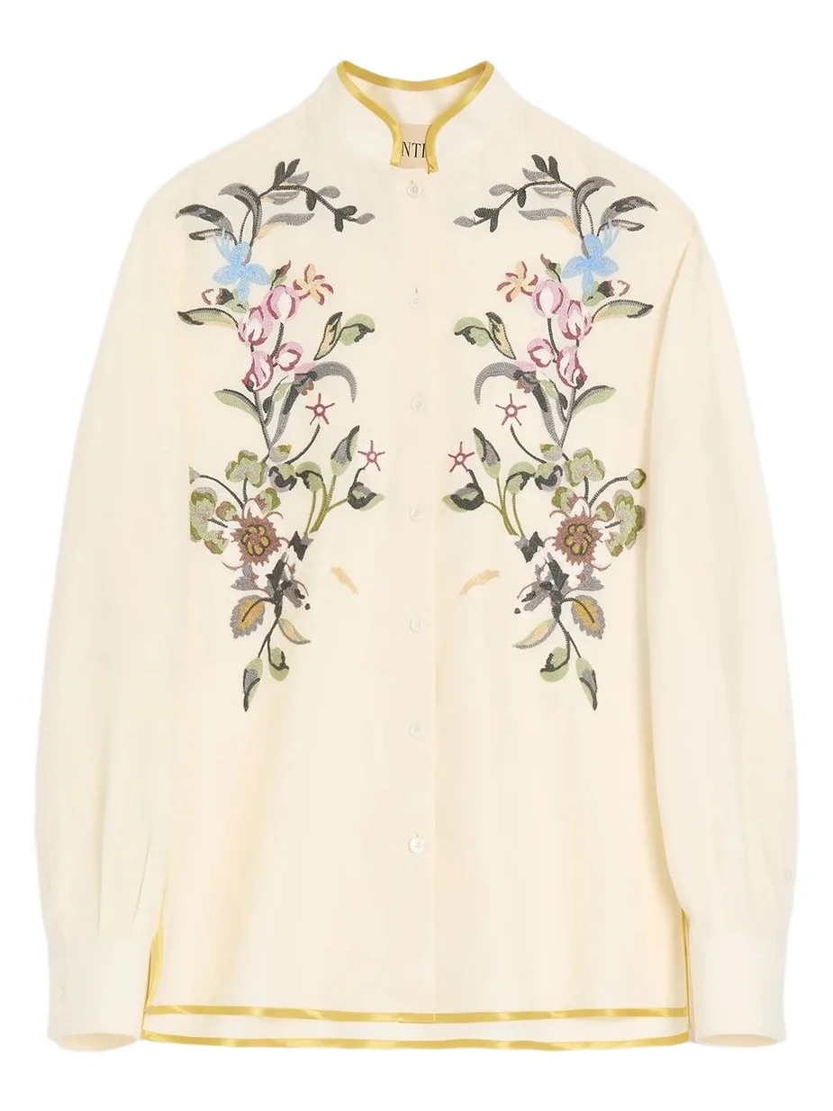 Women's Embroidered Linen Shirt Women's Embroidered Linen Shirt