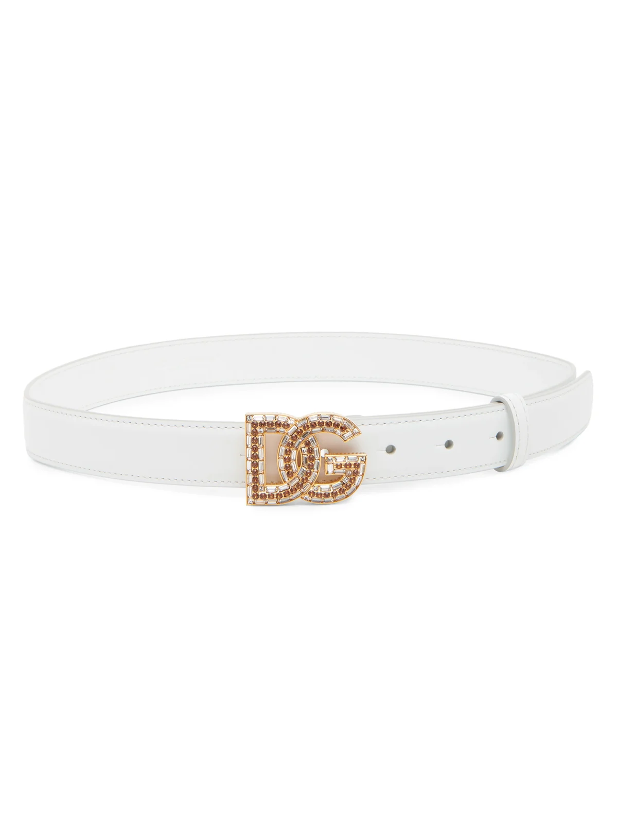 Women's DG Logo Embellished Leather Belt Women's DG Logo Embellished Leather Belt