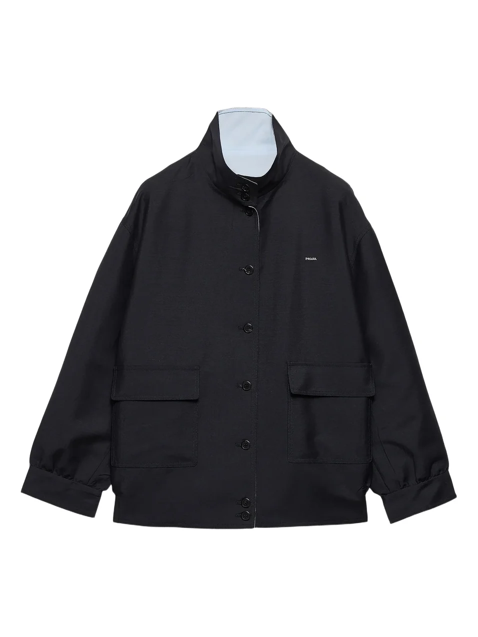 Prada Women's Kid Mohair and Poplin Jacket - Blue