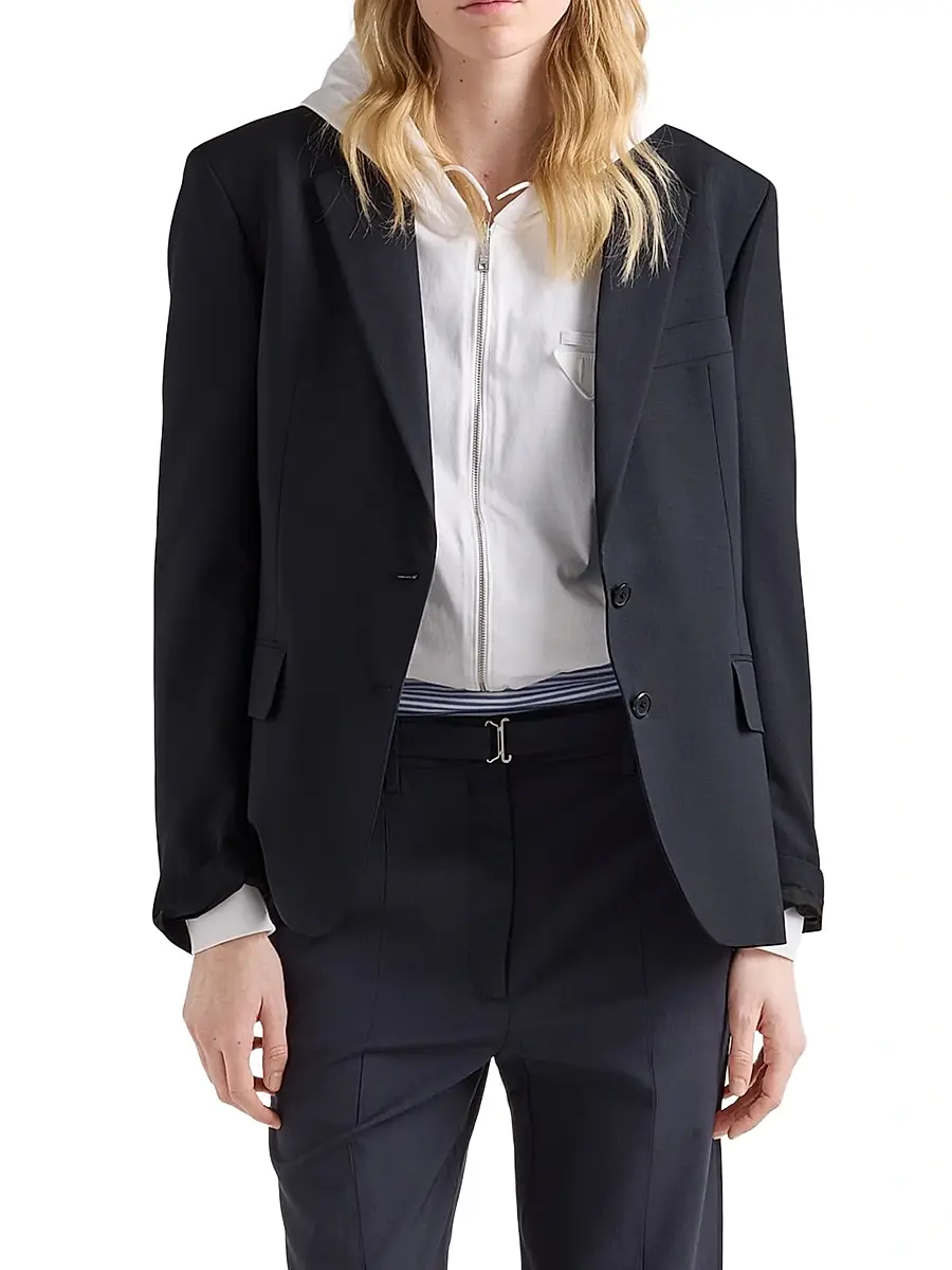 Prada Women's Single-Breasted Wool Jacket | Thumbnail 2