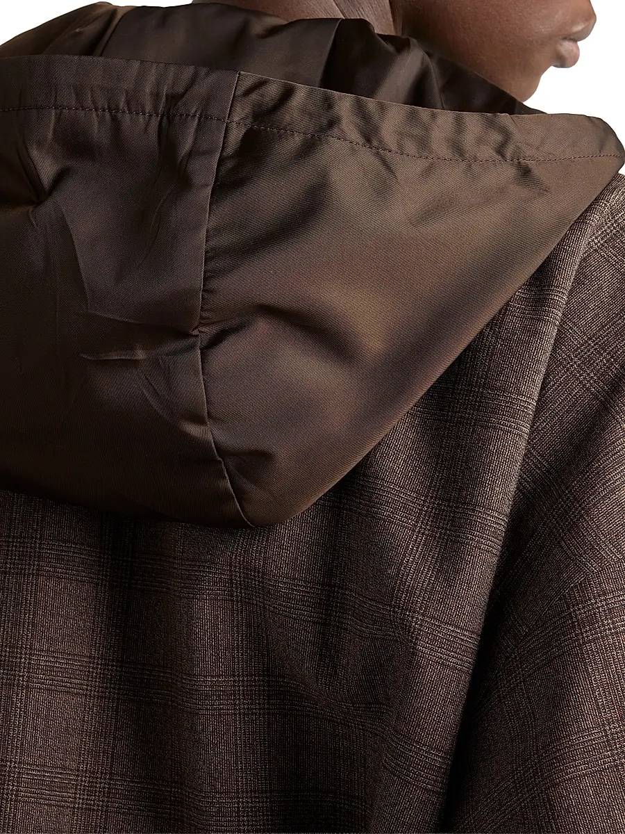 Prada Women's Prince of Wales Checked Wool Jacket | Thumbnail 4