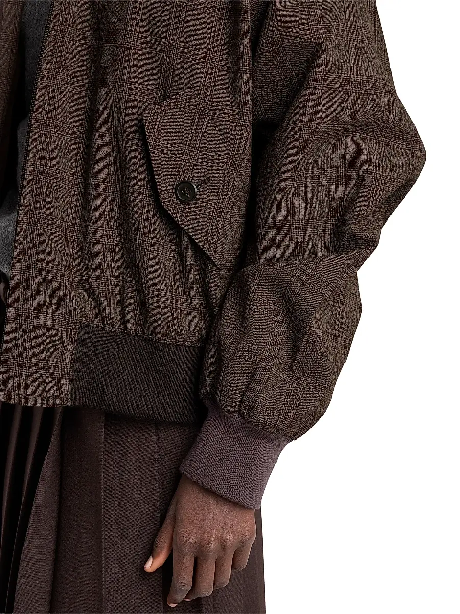 Prada Women's Prince of Wales Checked Wool Jacket | Thumbnail 5