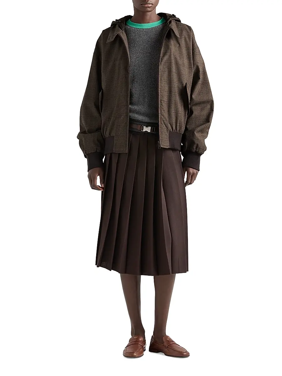Prada Women's Prince of Wales Checked Wool Jacket | Thumbnail 6