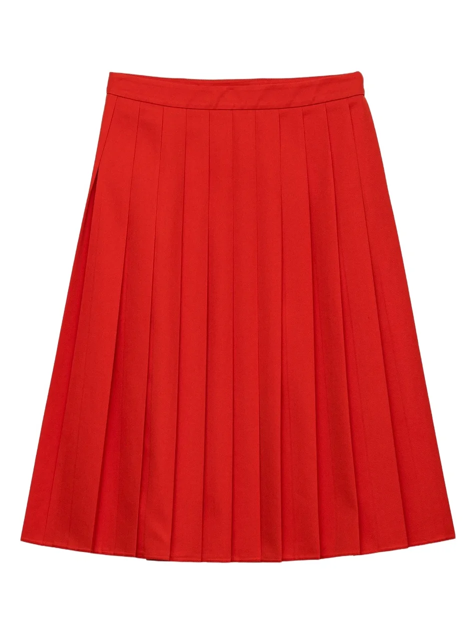 Women's Pleated Gabardine Midi-Skirt Women's Pleated Gabardine Midi-Skirt
