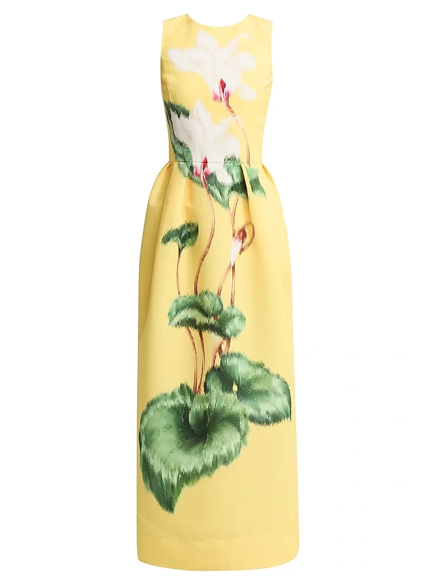 Oscar de la Renta Women's Cyclamen Faille Cocktail Dress - White Butter | Image 1 Oscar de la Renta Women's Cyclamen Faille Cocktail Dress - White Butter | Image 1