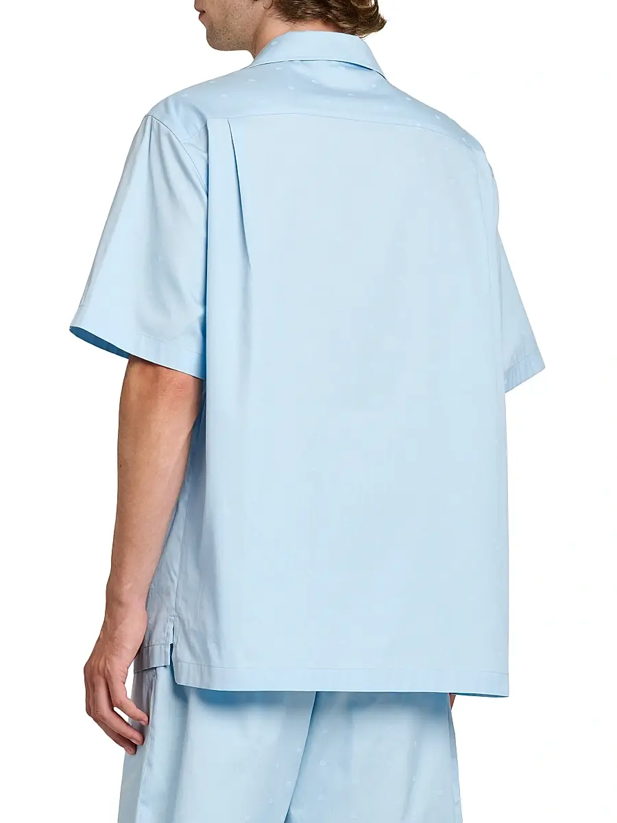 Dolce & Gabbana Men's Micro-Logo Cotton Poplin Short-Sleeve Shirt | Thumbnail 5 Dolce & Gabbana Men's Micro-Logo Cotton Poplin Short-Sleeve Shirt | Thumbnail 5