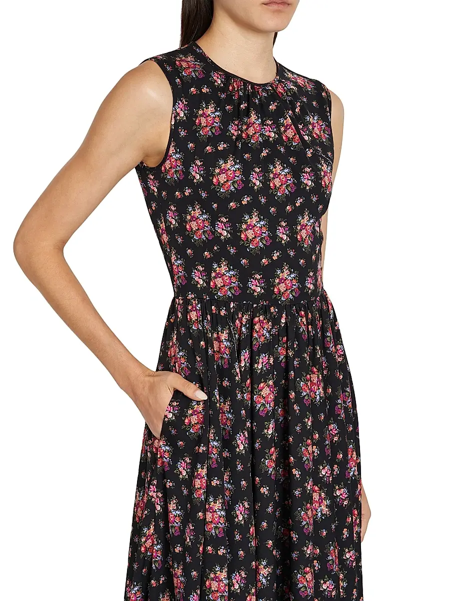 Dolce & Gabbana Women's Floral Silk-Blend Midi-Dress | Thumbnail 6 Dolce & Gabbana Women's Floral Silk-Blend Midi-Dress | Thumbnail 6