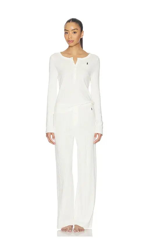 Polo Ralph Lauren Intimates Henley & Wide Leg Sleep Set | Image 1 Polo Ralph Lauren Intimates Henley & Wide Leg Sleep Set | Image 1