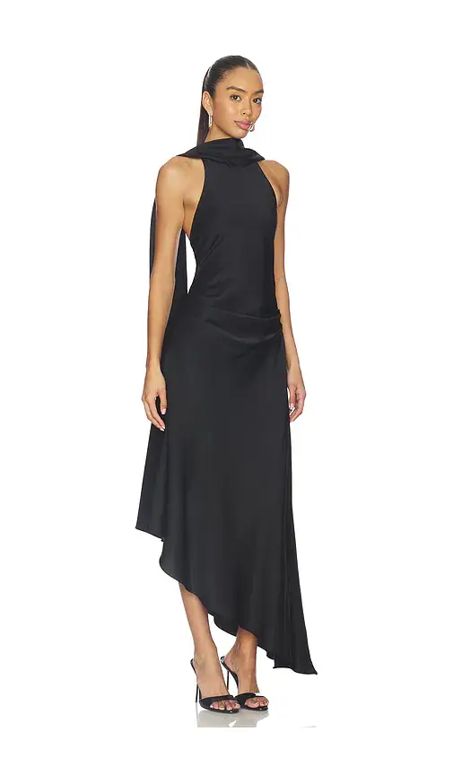 Simkhai Monica Satin Midi Dress | Thumbnail 2 Simkhai Monica Satin Midi Dress | Thumbnail 2