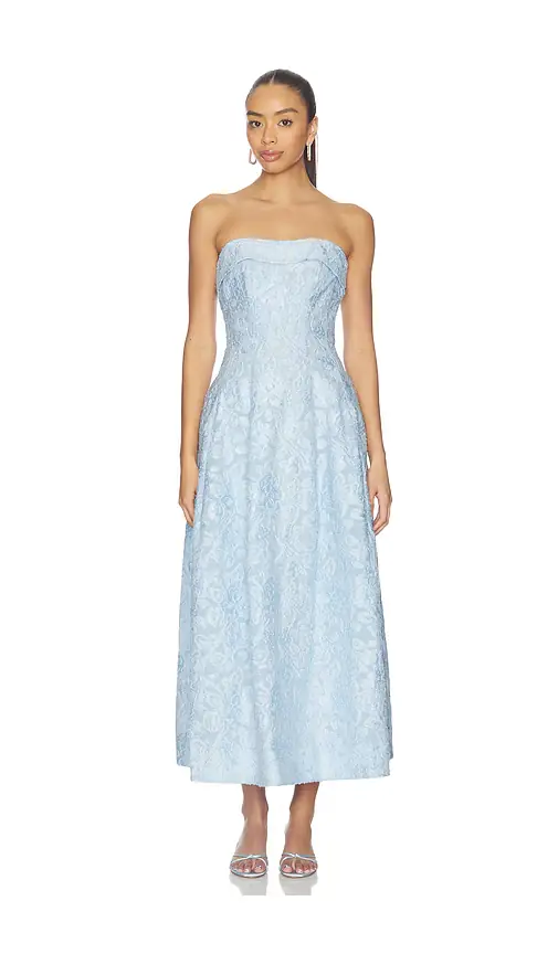 SIMKHAI Valeria Jacquard Midi Dress | Image 1 SIMKHAI Valeria Jacquard Midi Dress | Image 1