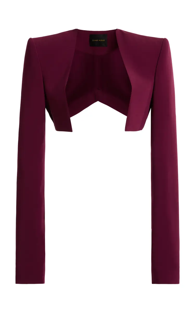 Zuhair Murad Heavy Cady Silk-Blend Bolero Jacket