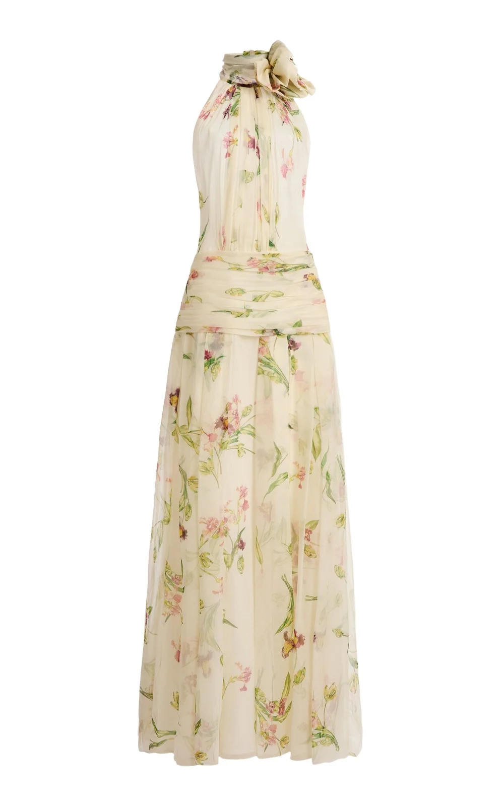 Organza Draped Silk Maxi Dress Organza Draped Silk Maxi Dress