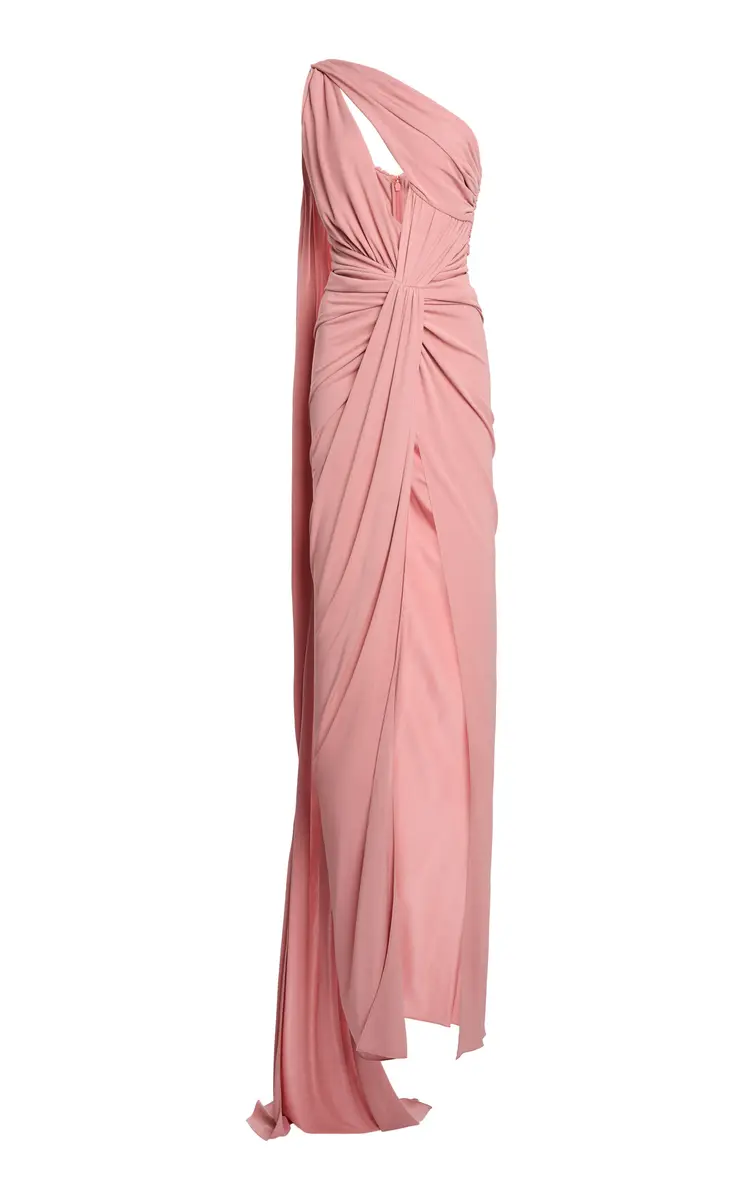 Jersey Draped Sleeveless Long Dress Jersey Draped Sleeveless Long Dress