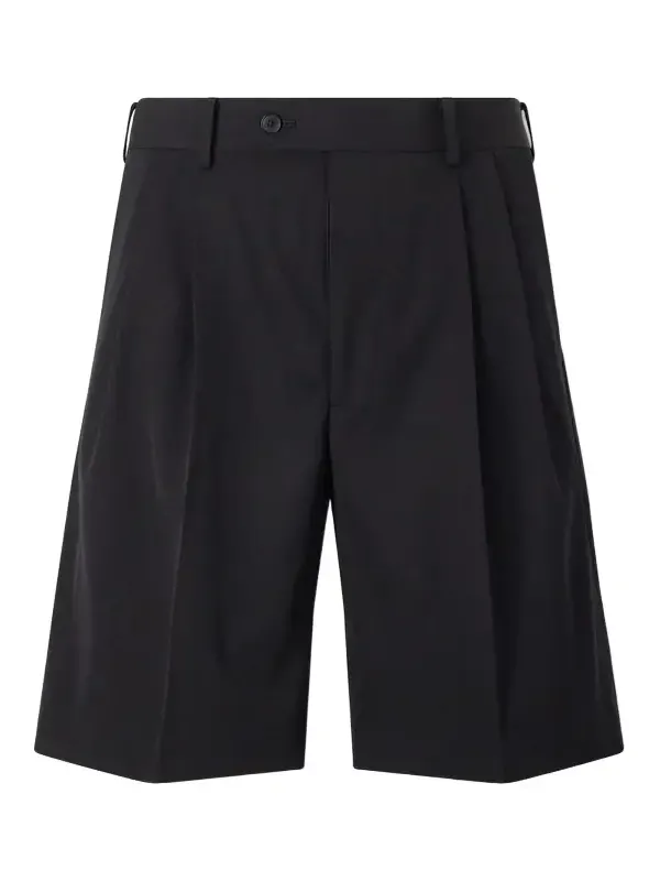 Wide-Leg Pleated Wool-Gabardine Shorts - Men Wide-Leg Pleated Wool-Gabardine Shorts - Men