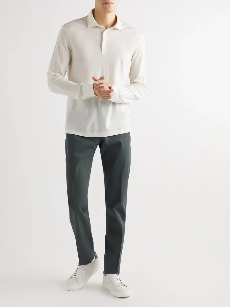 Zegna Tapered Stretch-Cotton Trousers - Men | Thumbnail 2 Zegna Tapered Stretch-Cotton Trousers - Men | Thumbnail 2