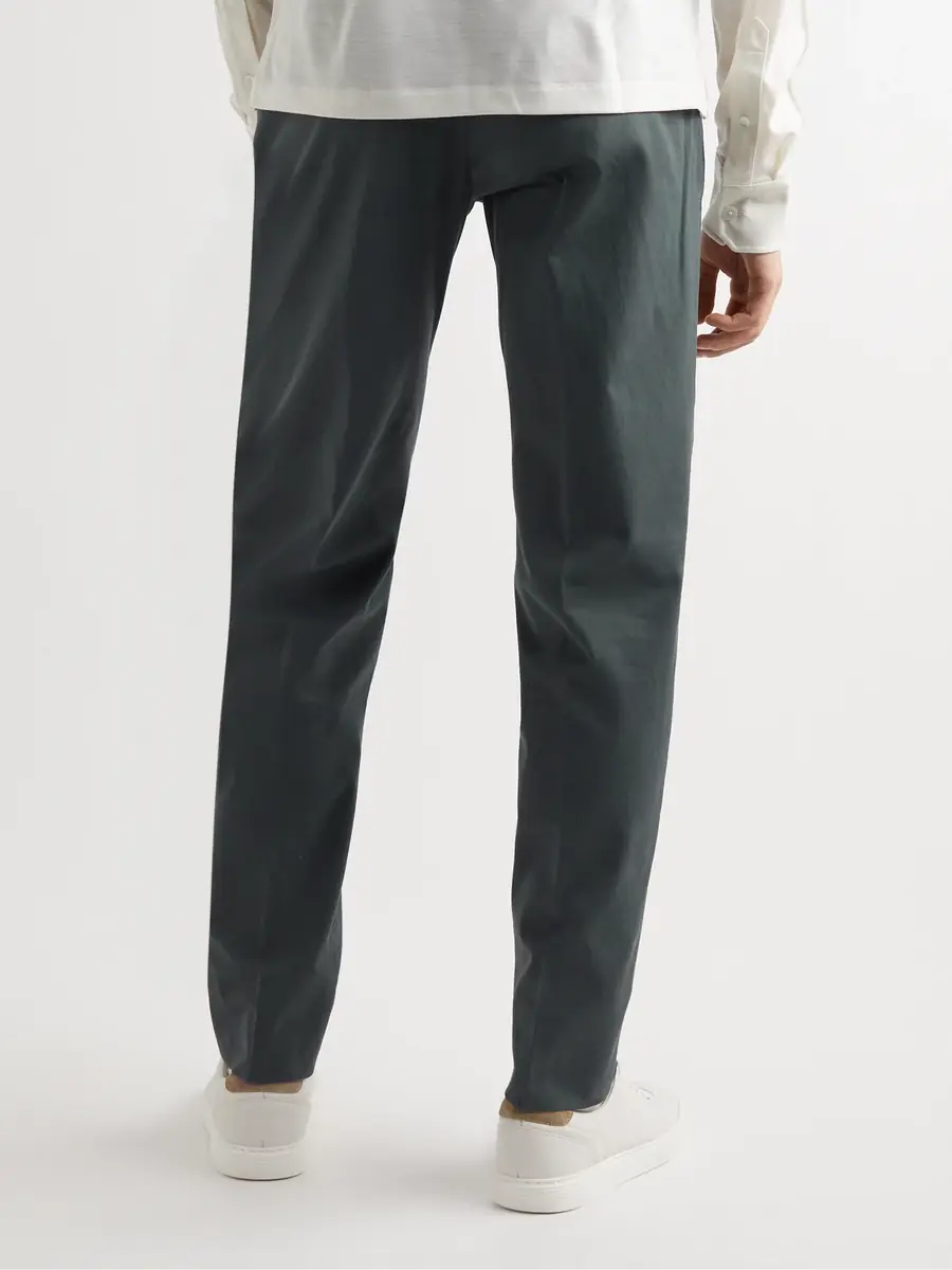 Zegna Tapered Stretch-Cotton Trousers - Men | Thumbnail 3 Zegna Tapered Stretch-Cotton Trousers - Men | Thumbnail 3