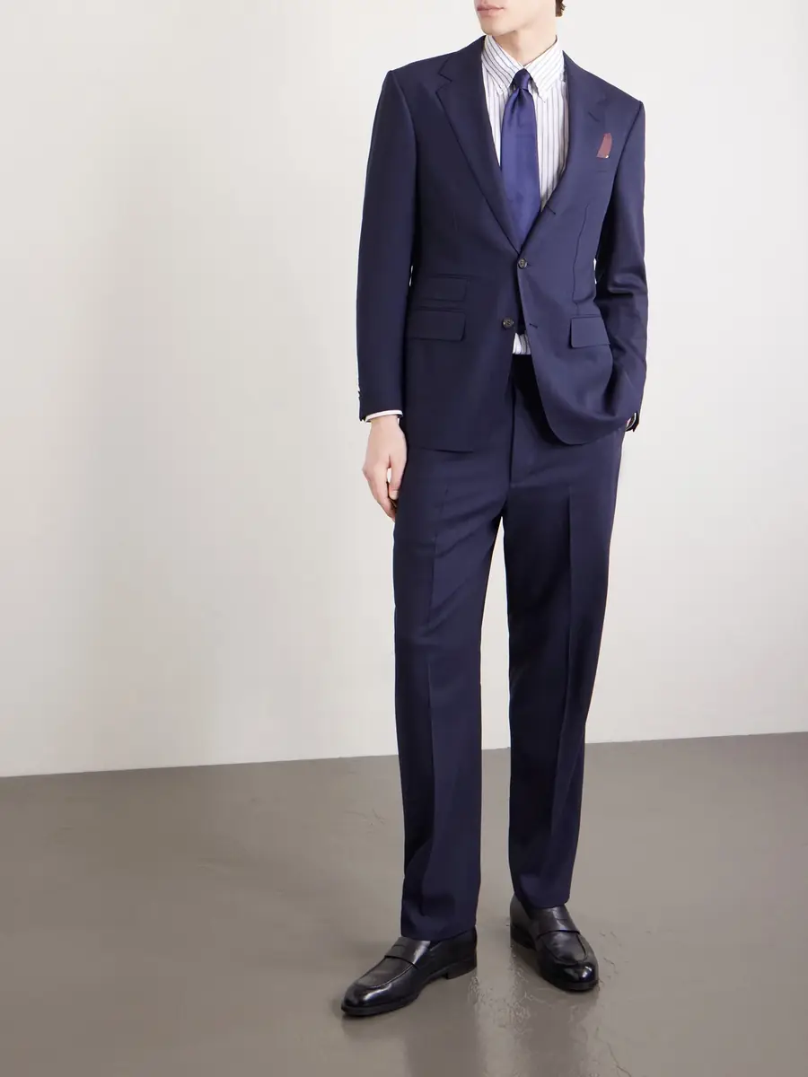 dunhill Straight-Leg Pinstriped Wool Suit Trousers - Men | Thumbnail 2 dunhill Straight-Leg Pinstriped Wool Suit Trousers - Men | Thumbnail 2