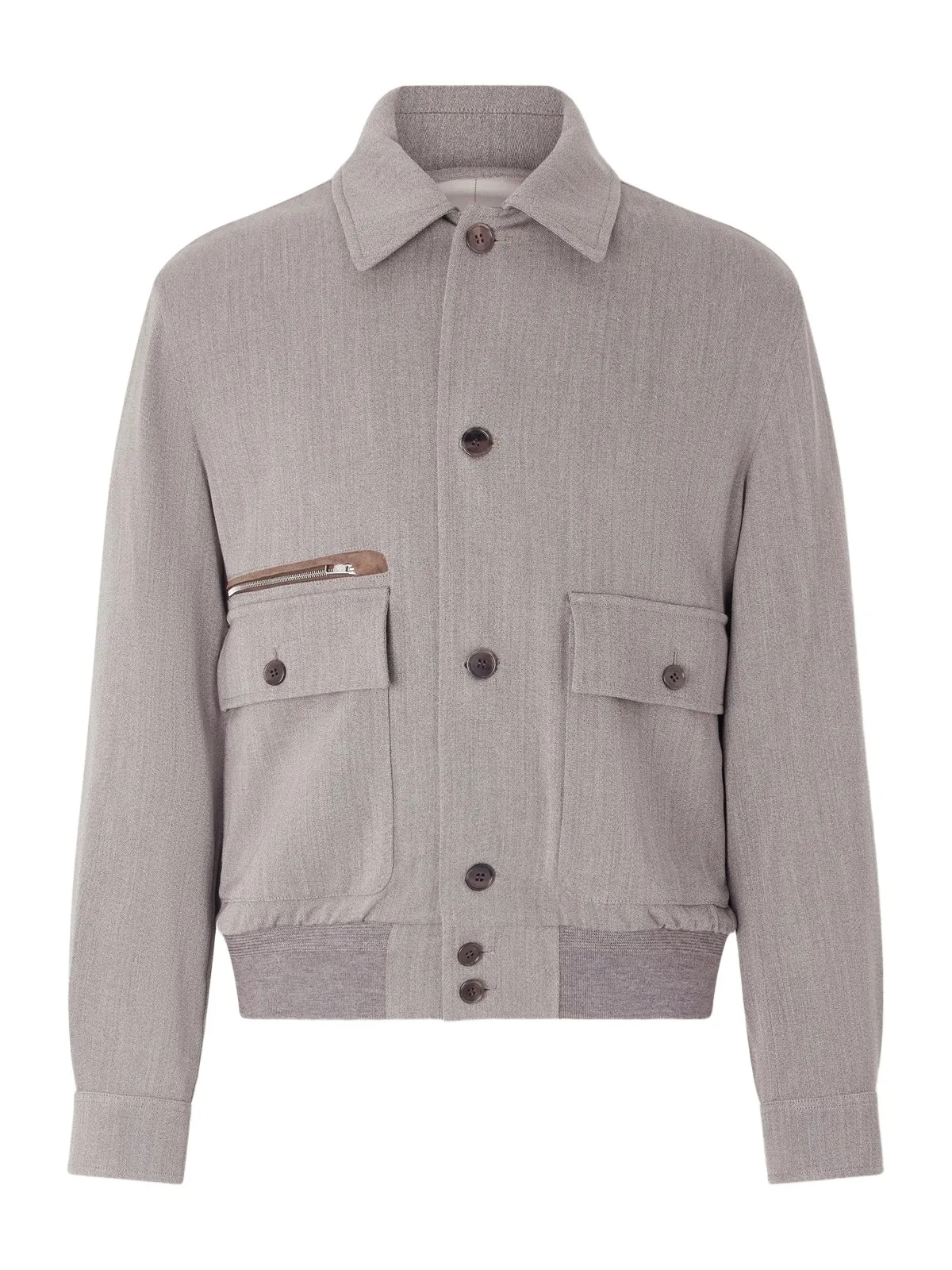Suede-Trimmed Wool Bomber Jacket - Men