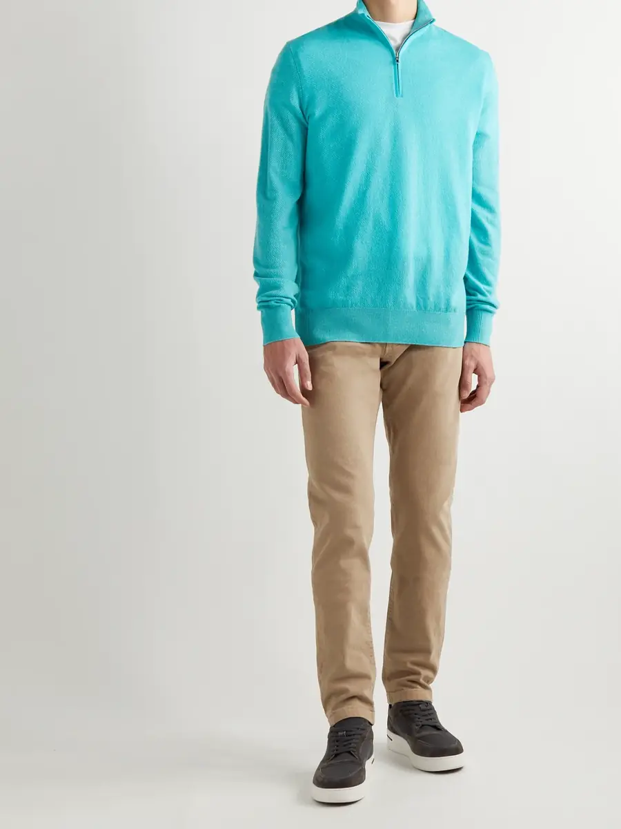 Loro Piana Roadster Striped Cashmere Half-Zip Sweater - Men | Thumbnail 2 Loro Piana Roadster Striped Cashmere Half-Zip Sweater - Men | Thumbnail 2