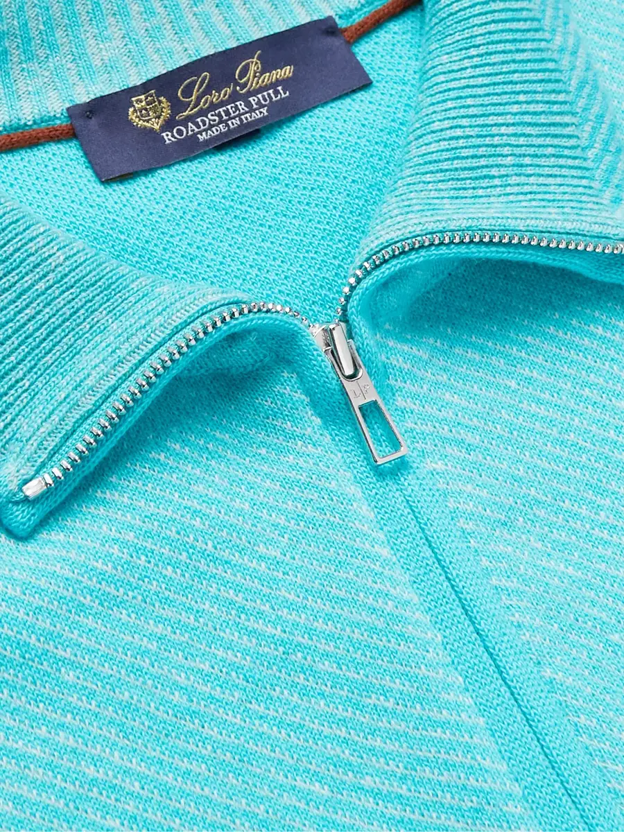 Loro Piana Roadster Striped Cashmere Half-Zip Sweater - Men | Thumbnail 4 Loro Piana Roadster Striped Cashmere Half-Zip Sweater - Men | Thumbnail 4