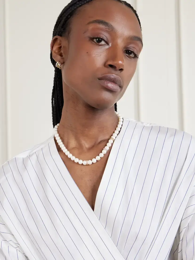 Sydney Evan 14-karat Gold, Sapphire And Pearl Necklace | Thumbnail 2