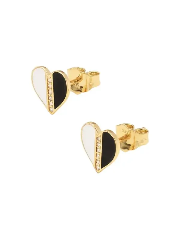 14-karat Gold, Diamond And Enamel Earrings 14-karat Gold, Diamond And Enamel Earrings