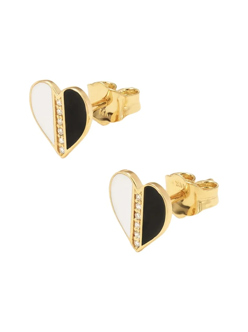 14-karat Gold, Diamond And Enamel Earrings 14-karat Gold, Diamond And Enamel Earrings