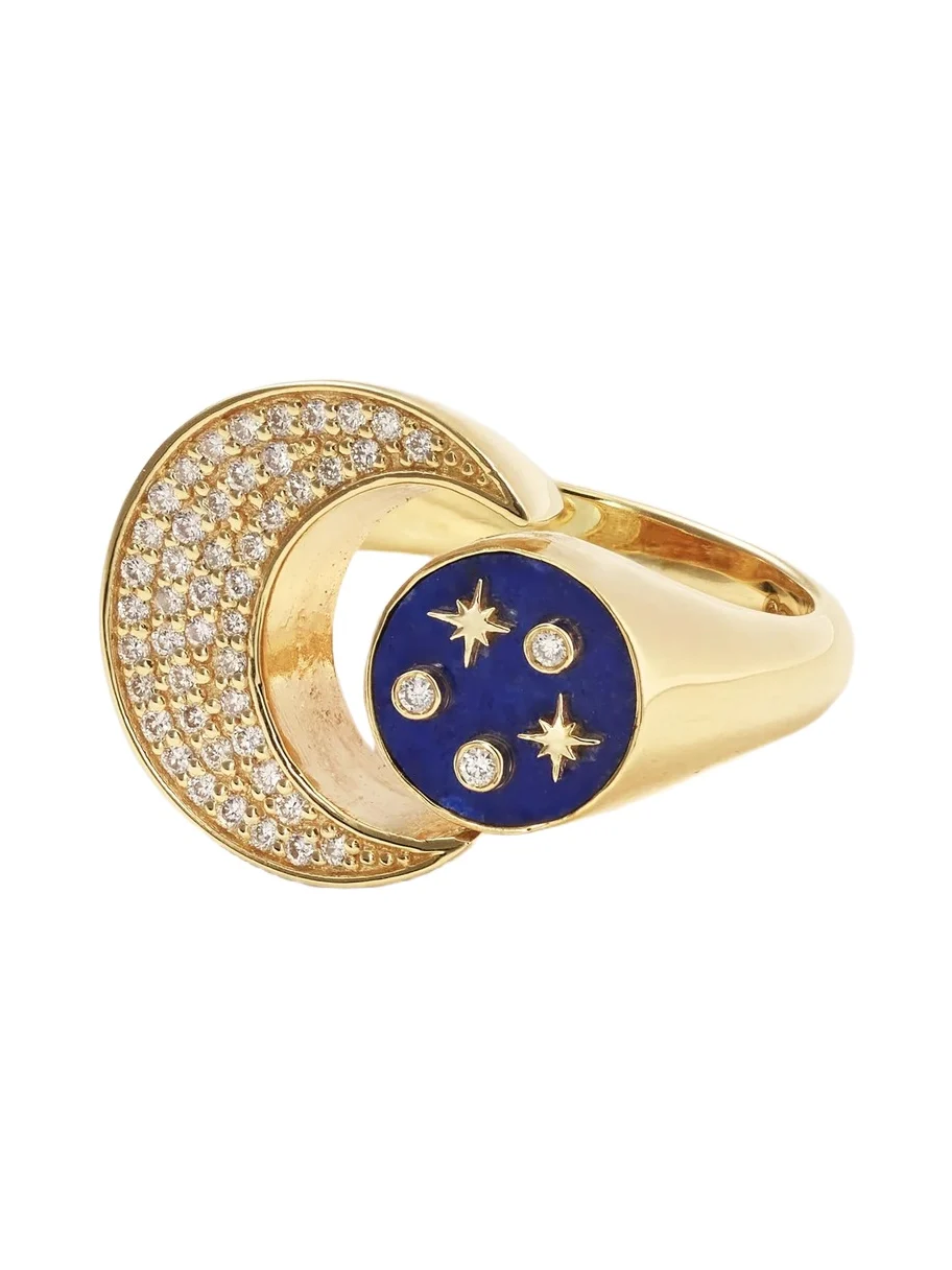 Celestial 14-karat Gold, Lapis Lazuli And Diamond Ring Celestial 14-karat Gold, Lapis Lazuli And Diamond Ring