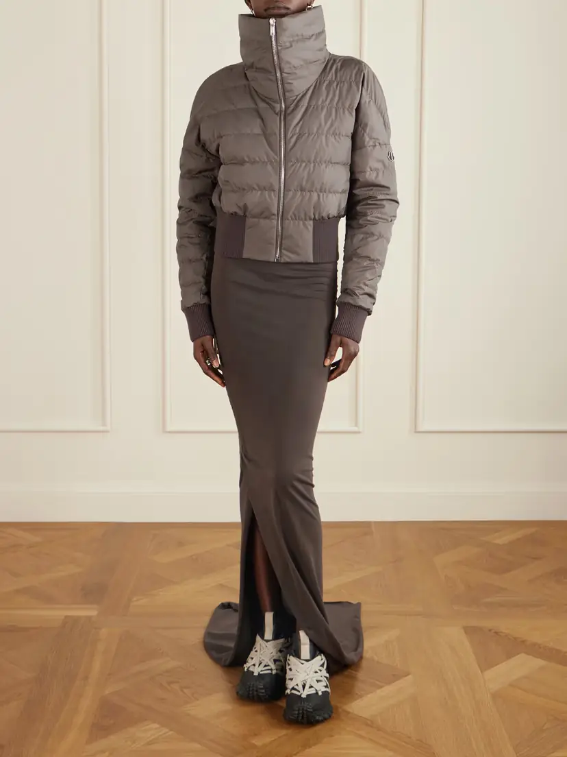 Rick Owens + Moncler Appliquéd Quilted Shell Down Jacket | Thumbnail 2 Rick Owens + Moncler Appliquéd Quilted Shell Down Jacket | Thumbnail 2