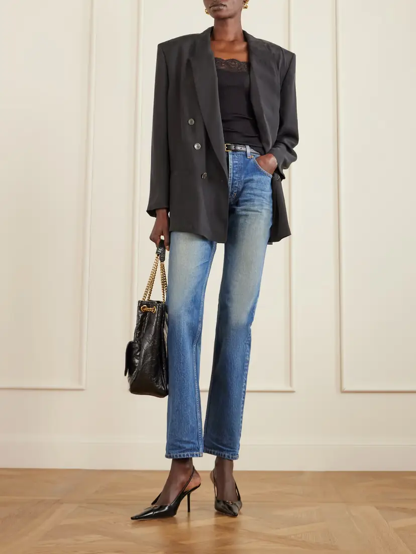 Saint Laurent Double-breasted Silk-habotai Blazer | Thumbnail 2 Saint Laurent Double-breasted Silk-habotai Blazer | Thumbnail 2