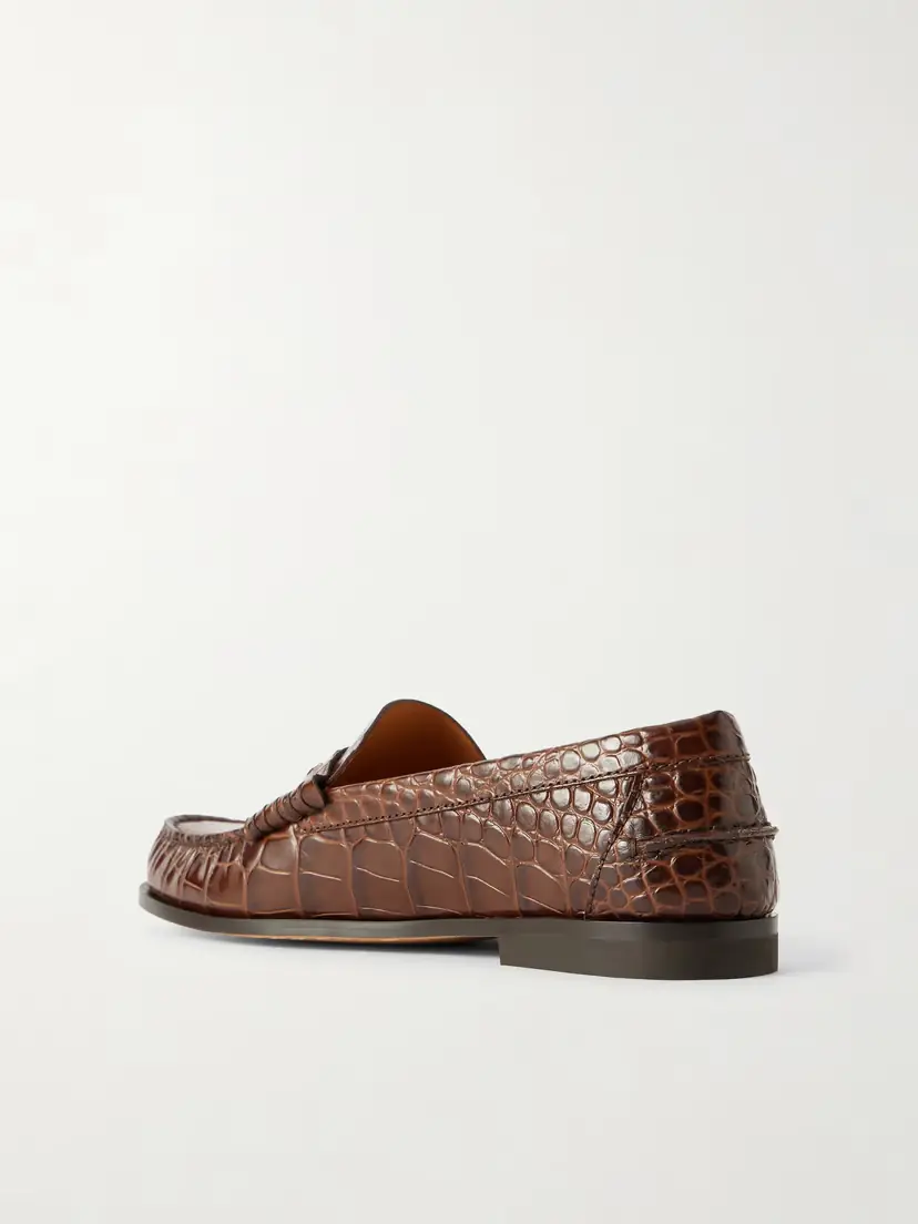 Tod's Embellished Croc-effect Leather Loafers | Thumbnail 3 Tod's Embellished Croc-effect Leather Loafers | Thumbnail 3
