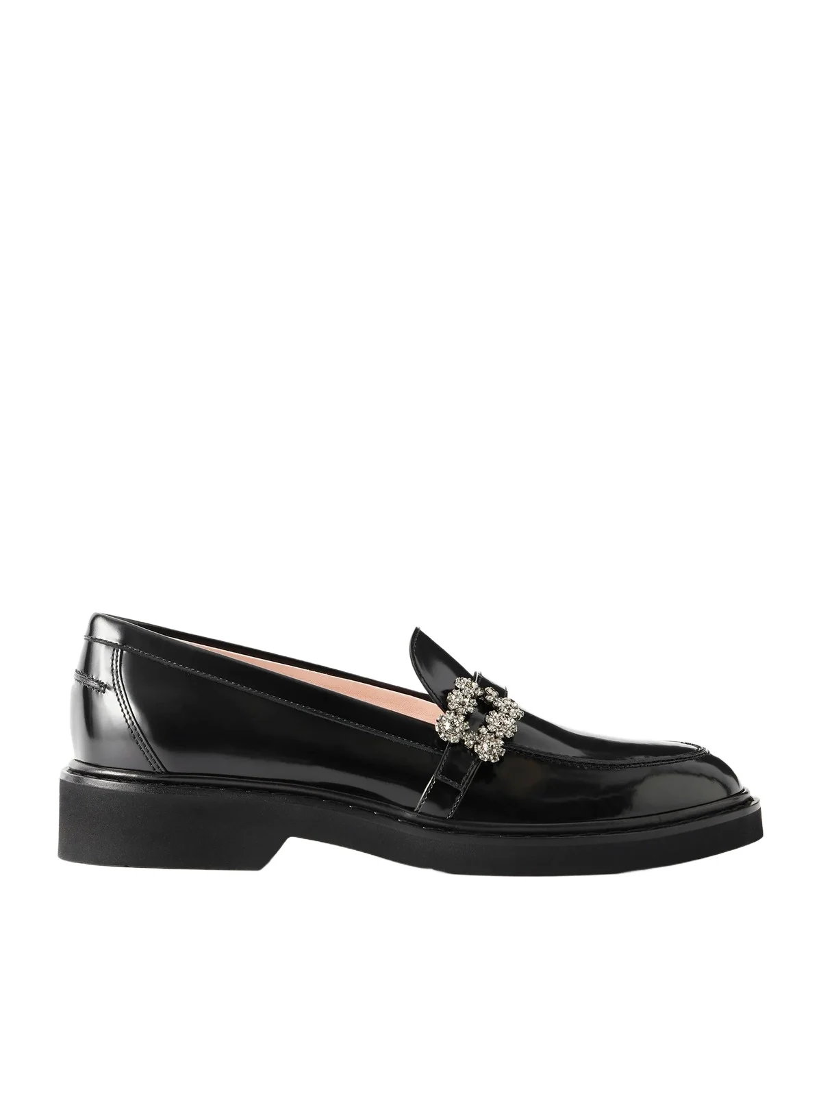 Roger Vivier Viv Embellished Glossed-leather Loafers
