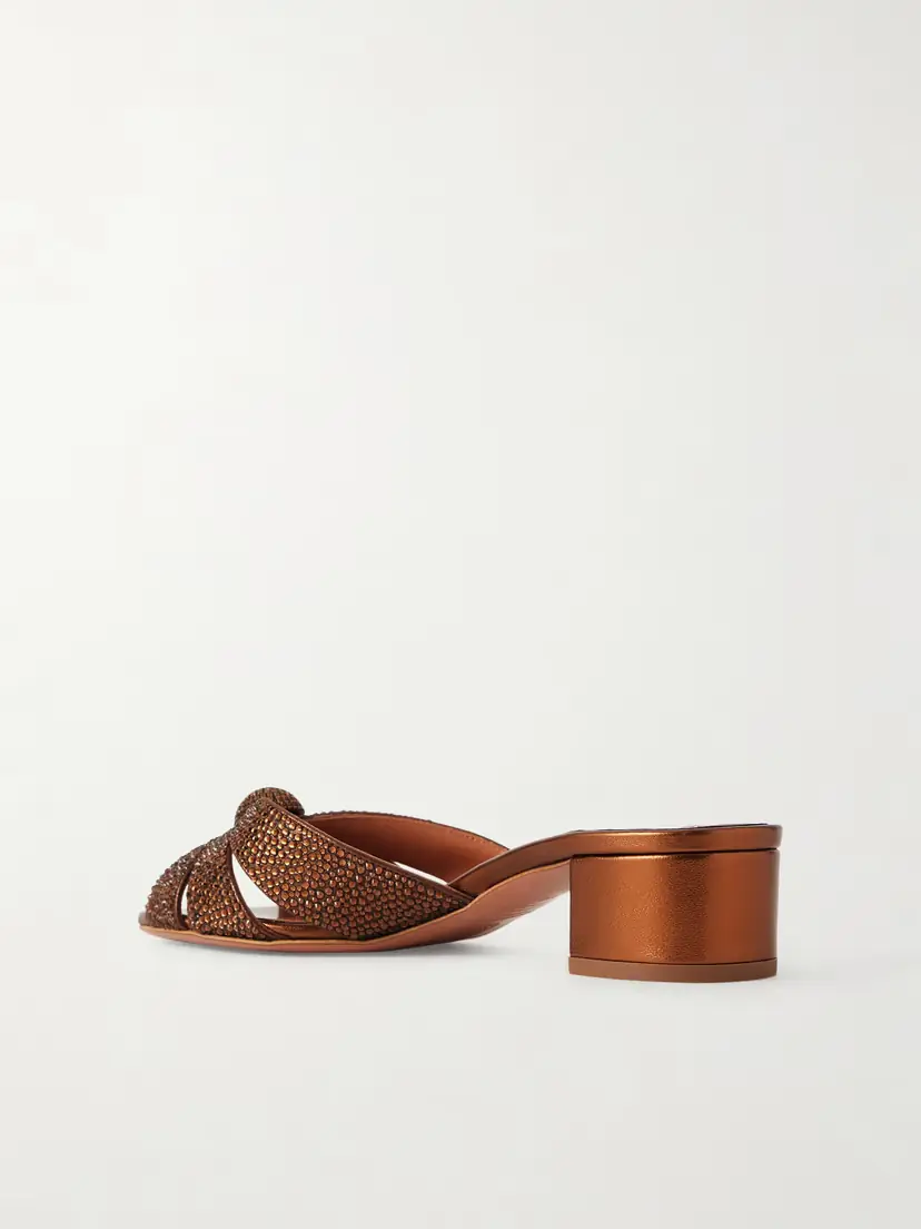 Aquazzura Italian Flirt 35 Crystal-embellished Leather Mules | Thumbnail 3 Aquazzura Italian Flirt 35 Crystal-embellished Leather Mules | Thumbnail 3