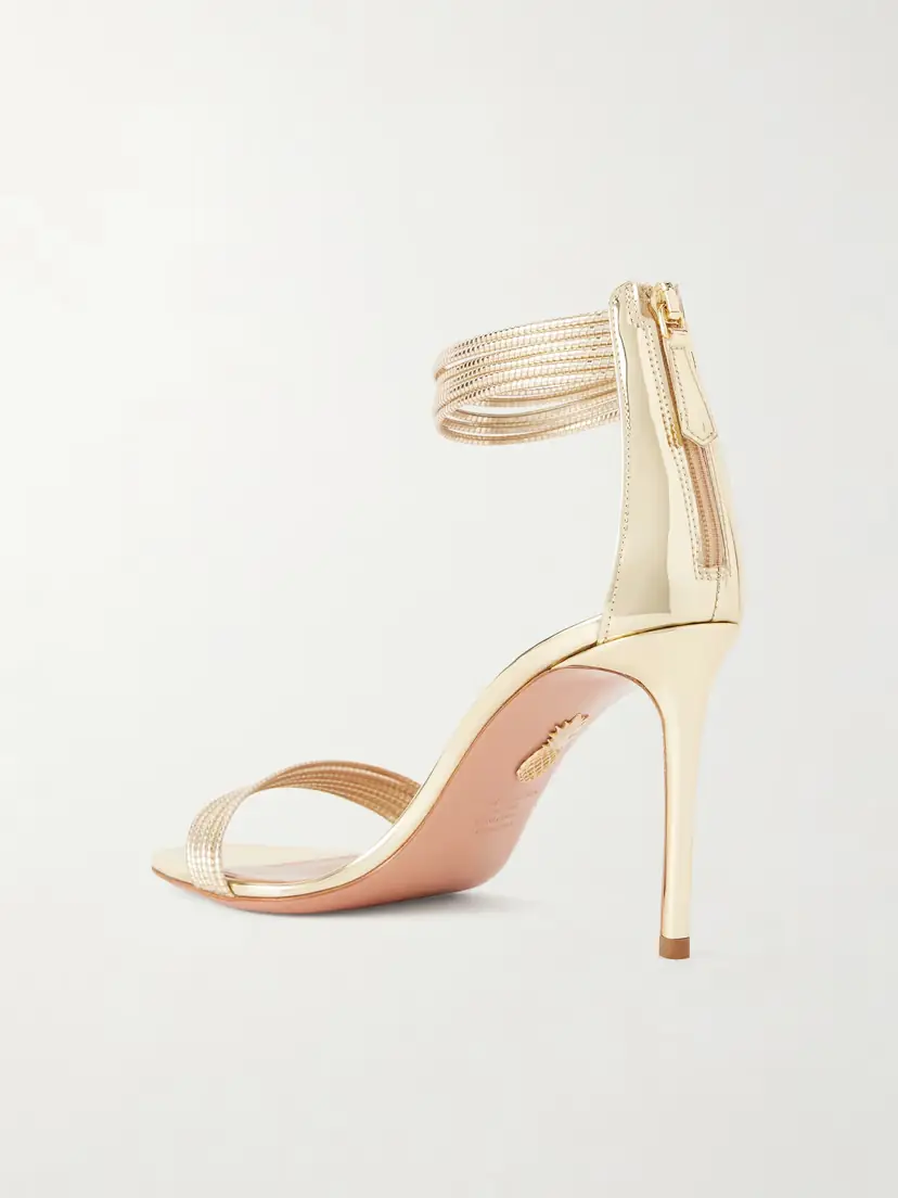 Aquazzura Sway 85 Metallic Sandals | Thumbnail 3