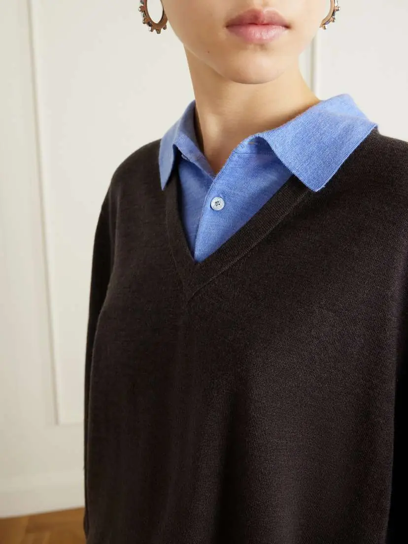 Acne Studios Layered Wool Polo Sweater | Thumbnail 4 Acne Studios Layered Wool Polo Sweater | Thumbnail 4