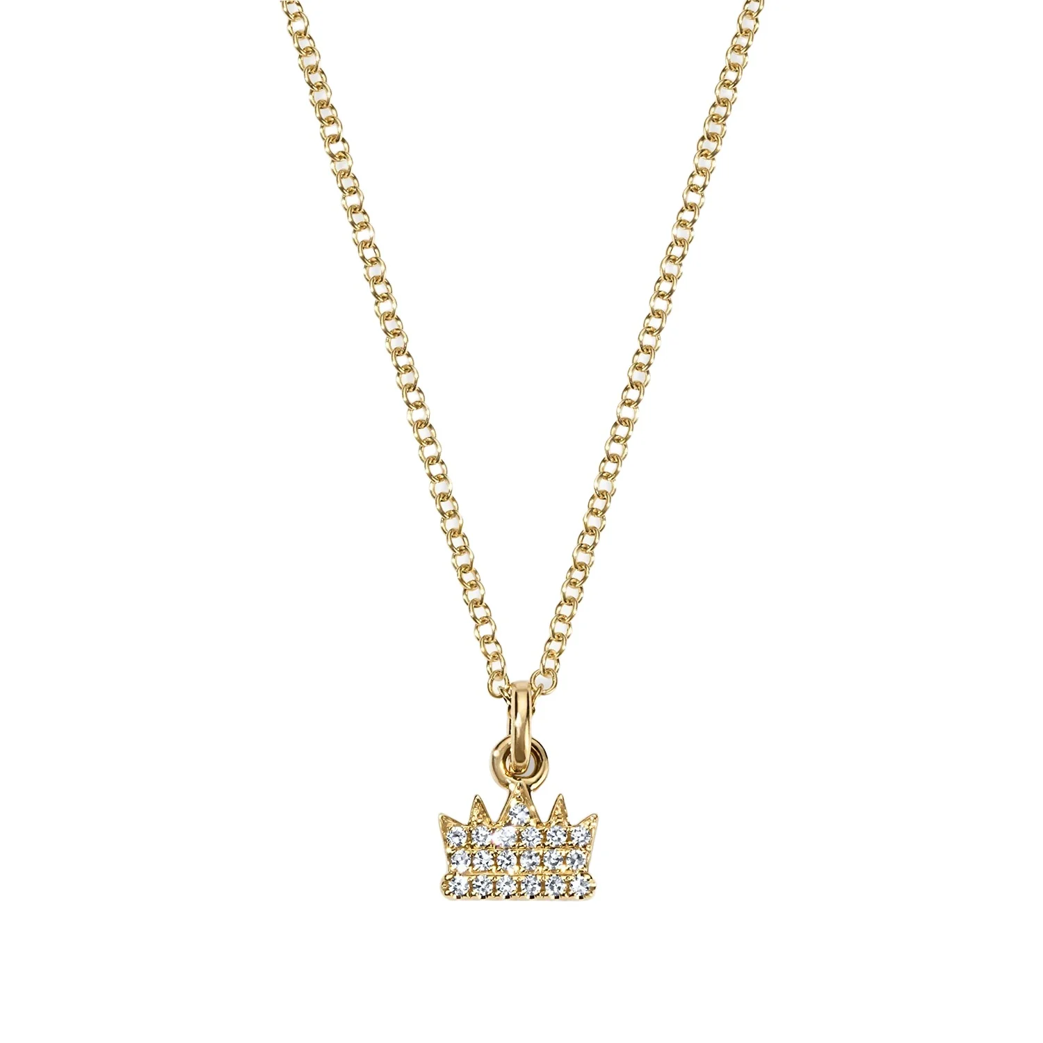Stephanie Gottlieb Mini Token Pave Crown Necklace