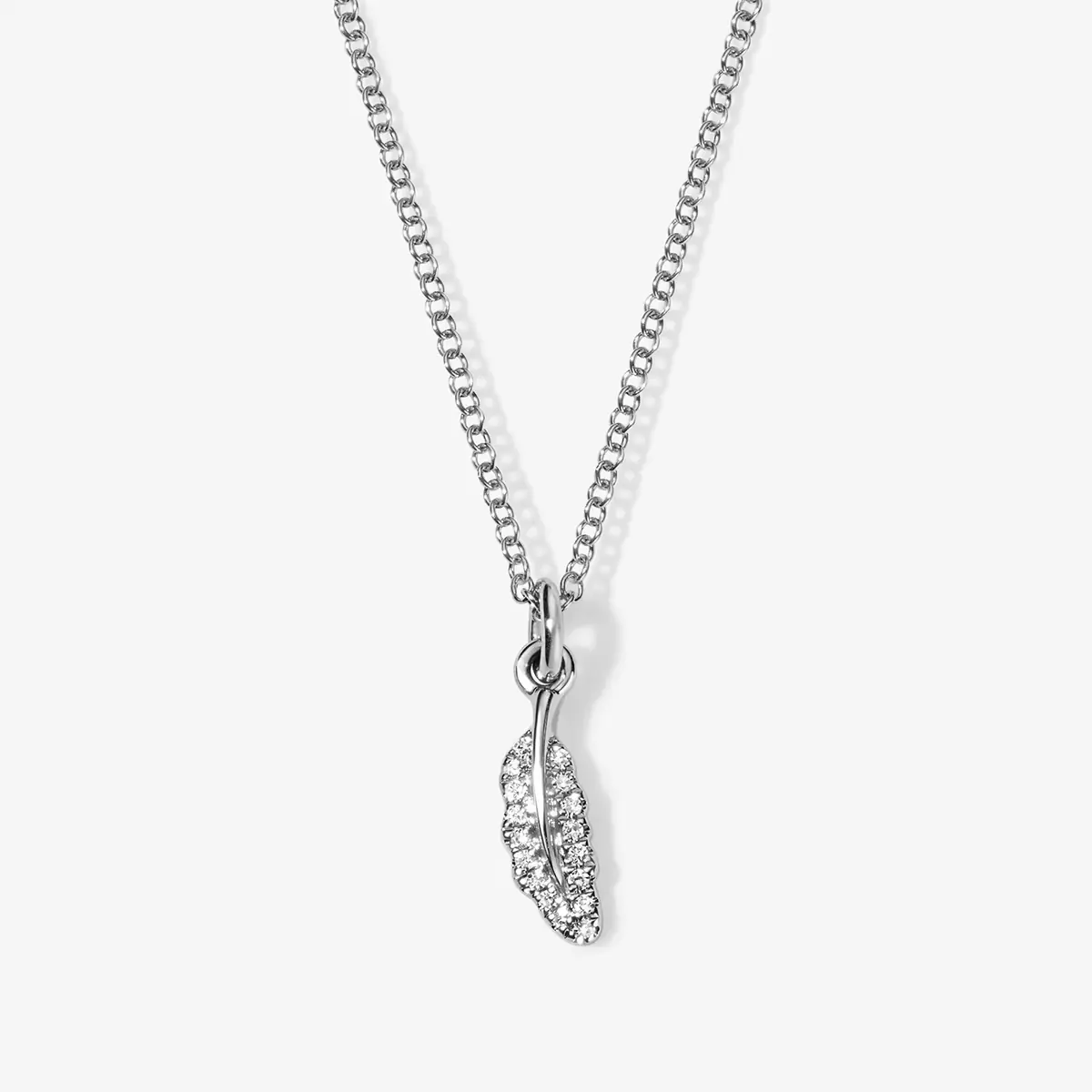 Stephanie Gottlieb Mini Token Pave Feather Necklace | Thumbnail 2