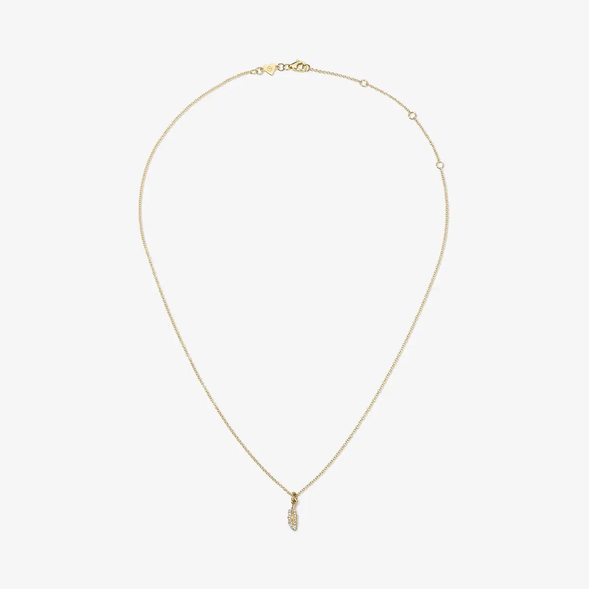 Stephanie Gottlieb Mini Token Pave Feather Necklace | Thumbnail 3