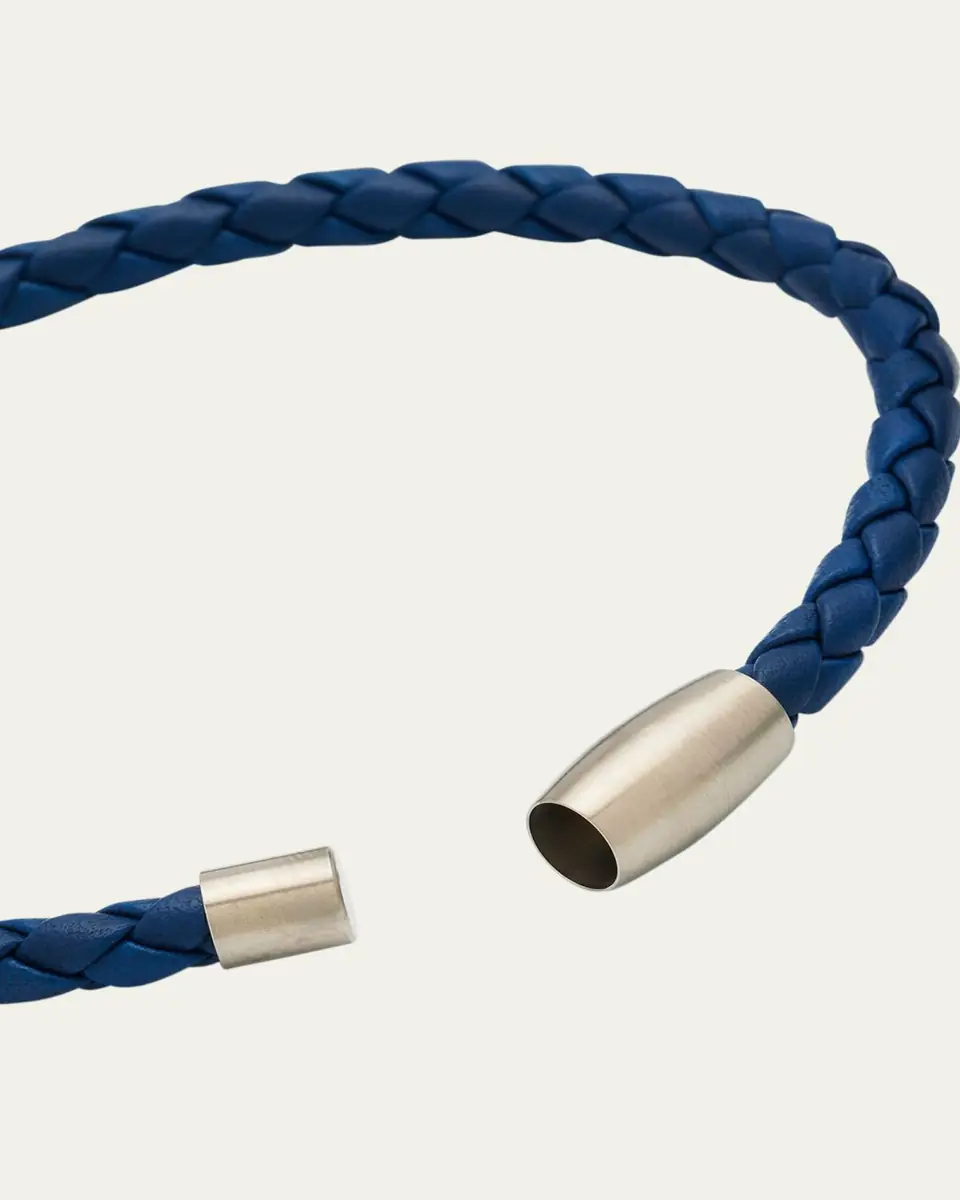 Jan Leslie Men's Woven Leather Bracelet | Thumbnail 4