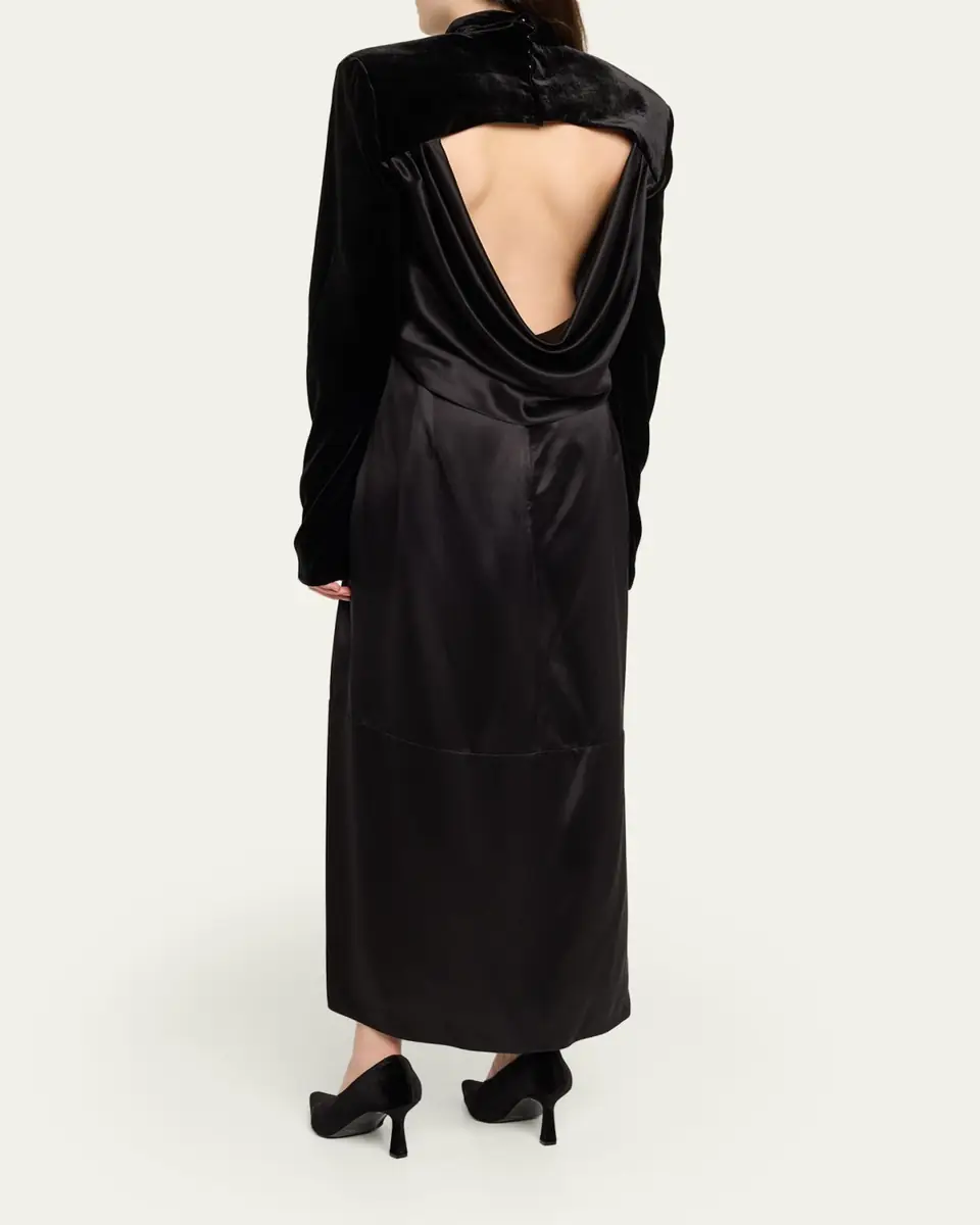 Lanvin Benitier Open-Back Velvet Maxi Dress | Thumbnail 3 Lanvin Benitier Open-Back Velvet Maxi Dress | Thumbnail 3