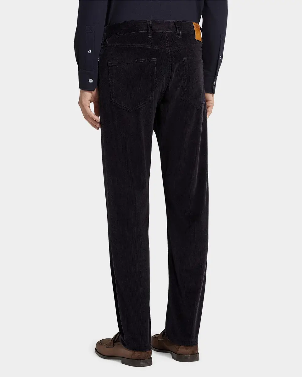 Zegna Men's Dark Gray Corduroy Straight-Leg Jeans | Thumbnail 2 Zegna Men's Dark Gray Corduroy Straight-Leg Jeans | Thumbnail 2