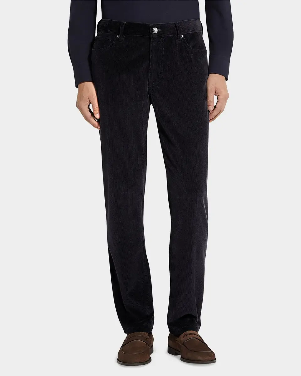 Zegna Men's Dark Gray Corduroy Straight-Leg Jeans | Thumbnail 3 Zegna Men's Dark Gray Corduroy Straight-Leg Jeans | Thumbnail 3