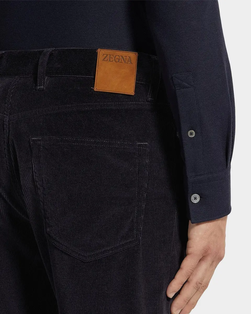 Zegna Men's Dark Gray Corduroy Straight-Leg Jeans | Thumbnail 4 Zegna Men's Dark Gray Corduroy Straight-Leg Jeans | Thumbnail 4