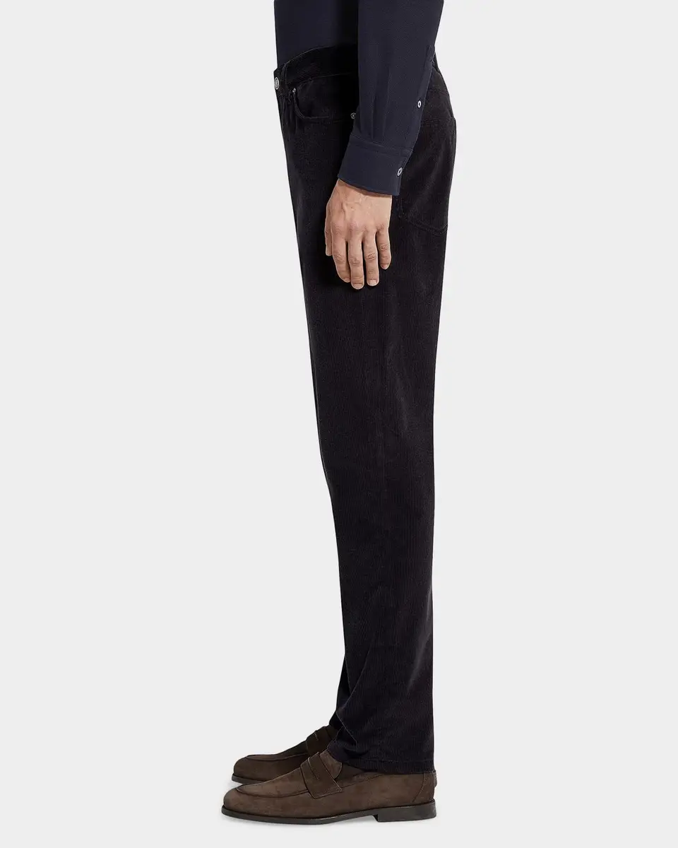 Zegna Men's Dark Gray Corduroy Straight-Leg Jeans | Thumbnail 5 Zegna Men's Dark Gray Corduroy Straight-Leg Jeans | Thumbnail 5