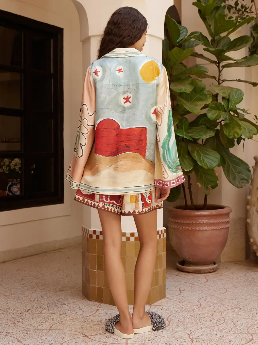 ALÉMAIS Michelle Silk Long-Sleeve Shirt | Thumbnail 3