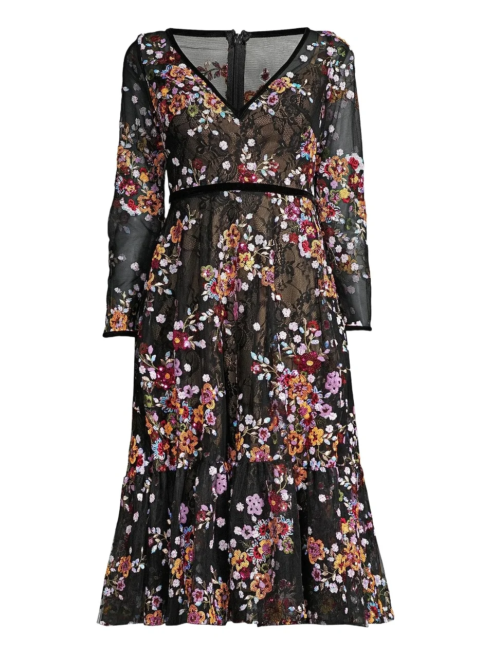 Women's Embroidered Floral Lace Tea Dress Women's Embroidered Floral Lace Tea Dress